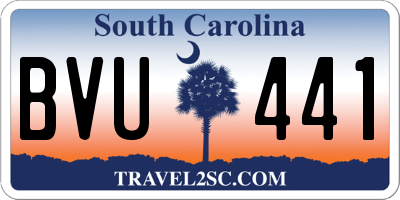 SC license plate BVU441