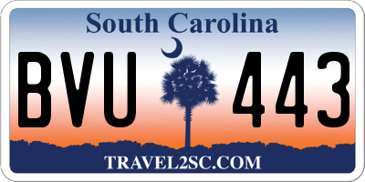 SC license plate BVU443