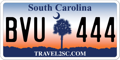 SC license plate BVU444