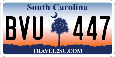 SC license plate BVU447