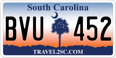 SC license plate BVU452