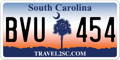 SC license plate BVU454