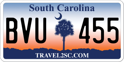 SC license plate BVU455