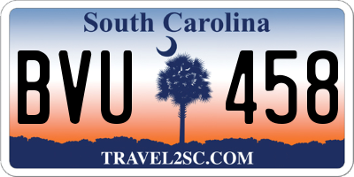 SC license plate BVU458
