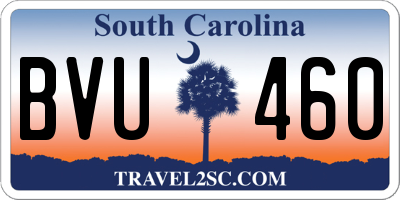 SC license plate BVU460
