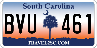 SC license plate BVU461