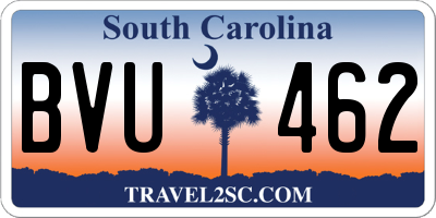 SC license plate BVU462