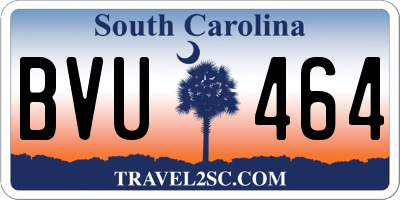 SC license plate BVU464