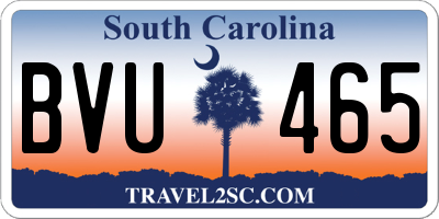 SC license plate BVU465
