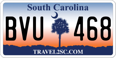 SC license plate BVU468