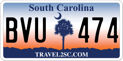 SC license plate BVU474