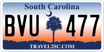 SC license plate BVU477