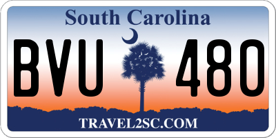 SC license plate BVU480