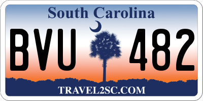 SC license plate BVU482