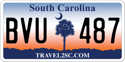 SC license plate BVU487