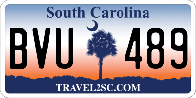 SC license plate BVU489