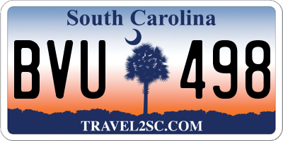 SC license plate BVU498