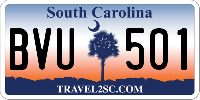 SC license plate BVU501