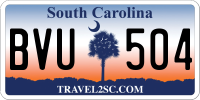 SC license plate BVU504