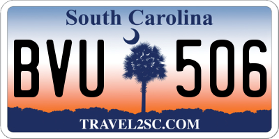 SC license plate BVU506
