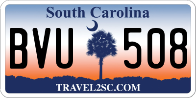 SC license plate BVU508