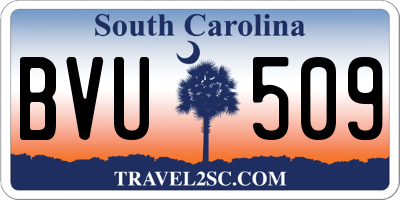 SC license plate BVU509