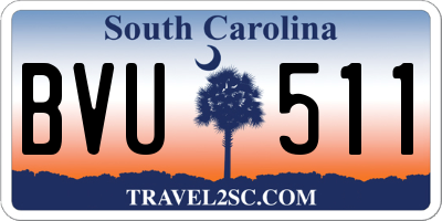 SC license plate BVU511