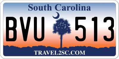 SC license plate BVU513