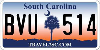 SC license plate BVU514