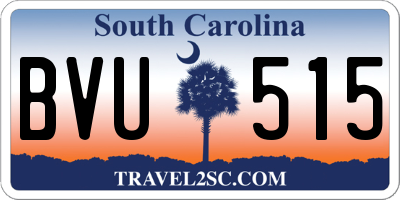 SC license plate BVU515