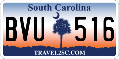SC license plate BVU516