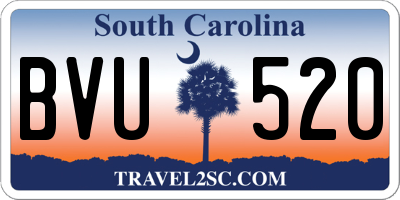 SC license plate BVU520