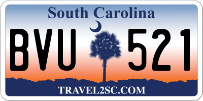 SC license plate BVU521