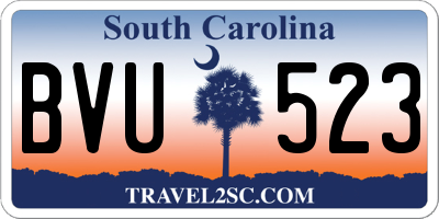 SC license plate BVU523