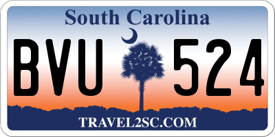 SC license plate BVU524