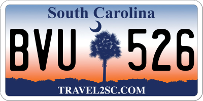 SC license plate BVU526