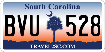 SC license plate BVU528