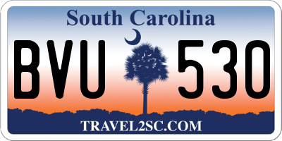 SC license plate BVU530