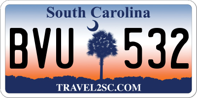 SC license plate BVU532