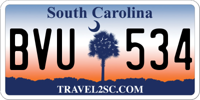 SC license plate BVU534