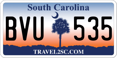 SC license plate BVU535