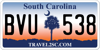 SC license plate BVU538