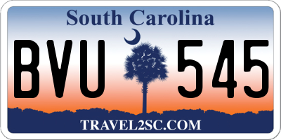 SC license plate BVU545