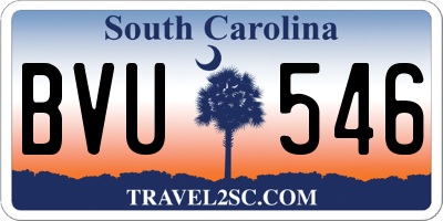 SC license plate BVU546