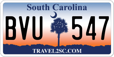 SC license plate BVU547