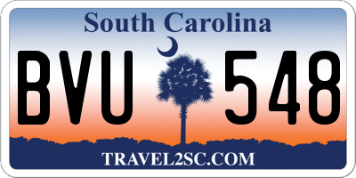 SC license plate BVU548