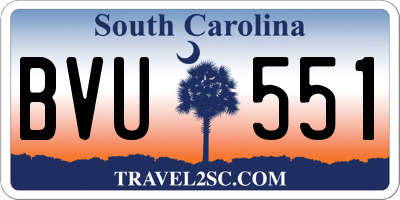 SC license plate BVU551