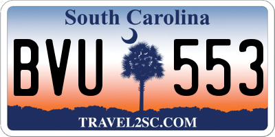 SC license plate BVU553