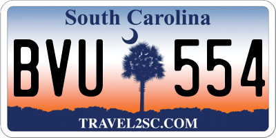 SC license plate BVU554
