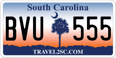 SC license plate BVU555